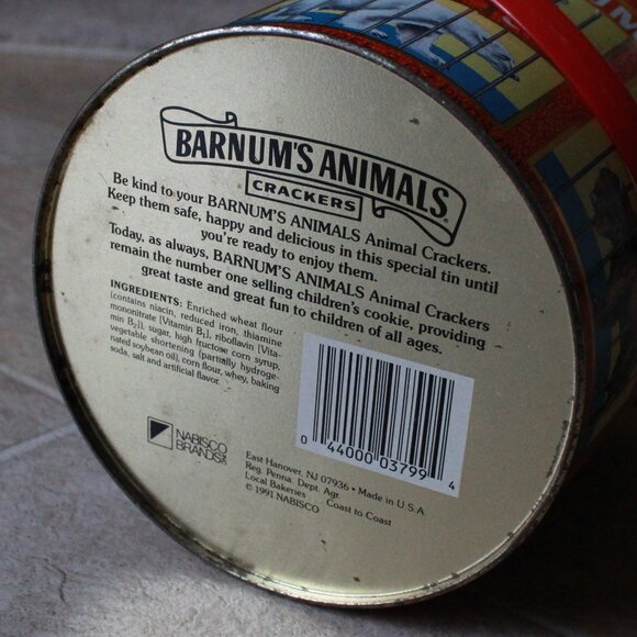 Vintage Nabisco 1991 Barnum's Animal Crackers Storage Tin Bucket - Picture 5 of 6